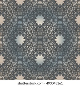 Elegant lace-like seamless pattern. Nice hand-drawn illustration
