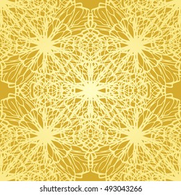 Elegant lace-like seamless pattern. Nice hand-drawn illustration