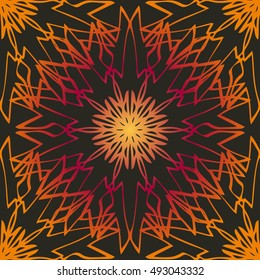 Elegant lace-like seamless pattern. Nice hand-drawn illustration