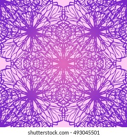 Elegant lace-like seamless pattern. Nice hand-drawn illustration
