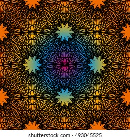Elegant lace-like seamless pattern. Nice hand-drawn illustration