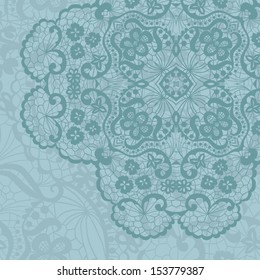 Elegant lacy doily. Vector template. Invitation card.