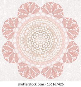 Elegant lacy doily. Vector template. Invitation card.