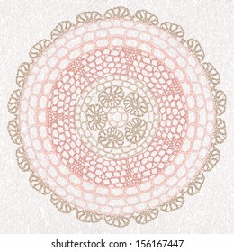 Elegant lacy doily. Vector template. Invitation card.