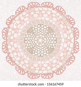 Elegant lacy doily. Vector template. Invitation card.