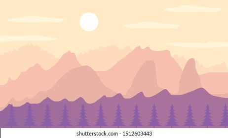 Elegant landscape background with mountain