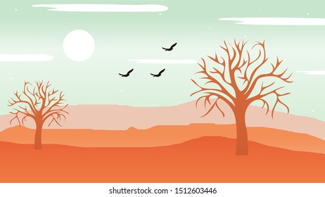 Elegant landscape background with mountain