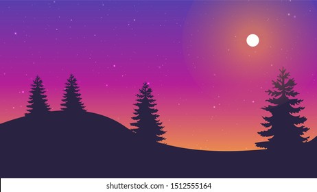 Elegant landscape background with tree