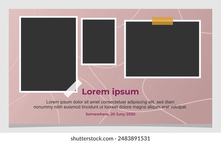 Elegante Plantilla de Vector Landscape Collage para Diseños sofisticados