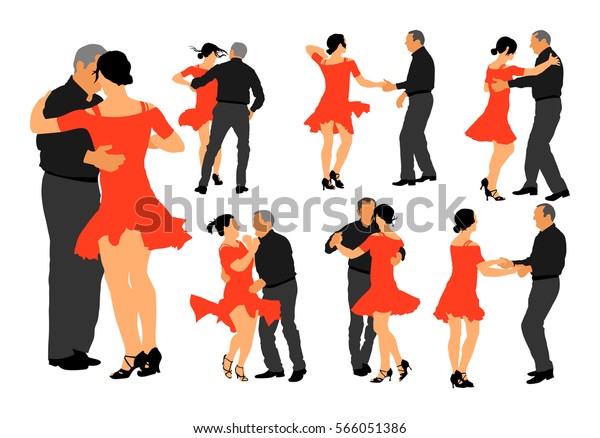 Hakuun Elegant Latino Dancers Couple Vector Illustration Liittyva Vektorikuva Rojaltivapaa 566051386