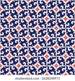 Elegant lattice seamless pattern. Overlapping art forms, stripes, polygons, segments are grouped and arranged in a certain order. Vector. 
