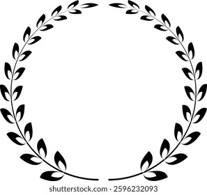 Elegant Laurel Wreath Outline Symbol for Excellence, Honor, and Celebration in Digital and Print Designs with Transparent Background