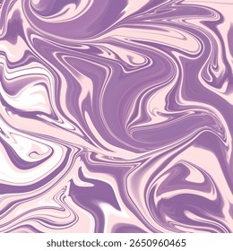 Elegante lavanda e creme marmoreado redemoinho padrão com linhas fluidas e superfície brilhante, adequado para fundos abstratos e arte digital contemporânea.
