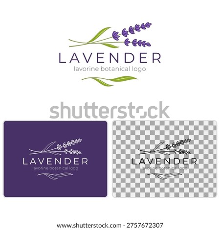 Elegant lavender floral vector logo for wellness, beauty, spa, and organic branding.