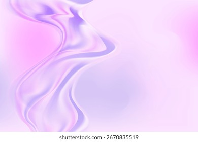 Fundo violeta lavanda elegante, papel de parede gradiente líquido roxo claro com linhas onduladas. Forma de onda abstrata, composição fluida brilhante, apresentação de cosmetologia, ciência da beleza, bandeira de cuidados com a pele