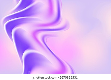 Elegante fondo violeta lavanda, Fondo de pantalla líquido de gradiente púrpura claro con líneas onduladas. Forma de onda Abstractas, Composición de fluido brillante, Presentación de cosmetología, Ciencias de la belleza, Anuncio de cuidado de la piel