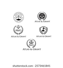 Elegant law firm logo featuring professional design elements symbolizing justice and trust. Ideal for attorneys, legal services, and corporate law branding.