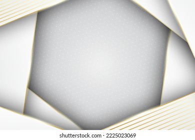 Elegant layered shape background with golden lines