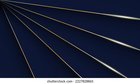 Elegant layered shape background with golden lines