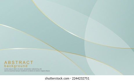 Elegant layered shape background with golden lines