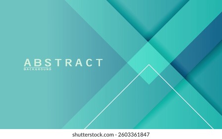 Elegant layers of turquoise and teal geometric shapes create a minimalist modern abstract background that is suitable for a variety of design projects and visual communication