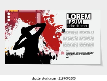 Elegant layout for big party event presentation with music background, vector illustartion