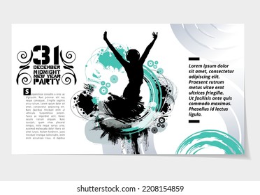 Elegant layout for big party event presentation with music background, vector illustartion