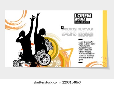 Elegant layout for big party event presentation with music background, vector illustartion