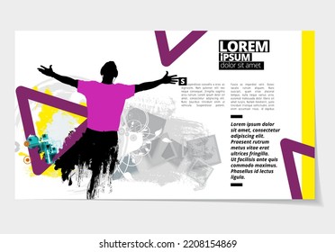 Elegant layout for big party event presentation with music background, vector illustartion