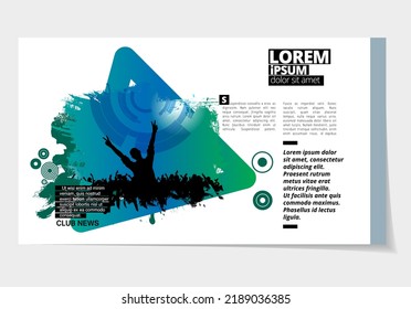 Elegant layout for business or music festival presentation, vector illustartion