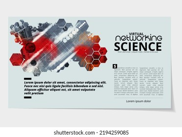 Elegant layout for business presentation with technology and science background, vector illustartion