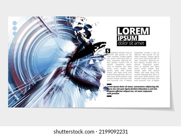 Elegant layout for business presentation with technology and science background, vector illustartion