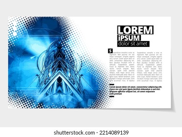 Elegant layout for business presentation with technology and science background, vector illustartion