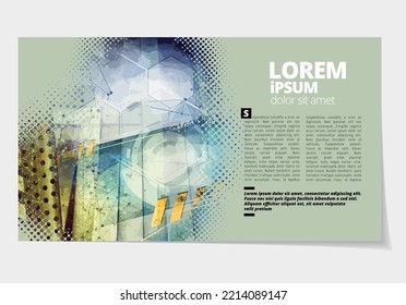 Elegant layout for business presentation with technology and science background, vector illustartion