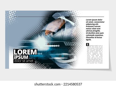 Diseño elegante para presentación de negocios con tecnología y antecedentes científicos, ilusión vectorial