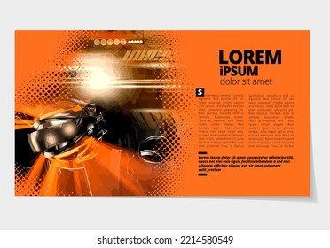 Elegant layout for business presentation with technology and science background, vector illustartion