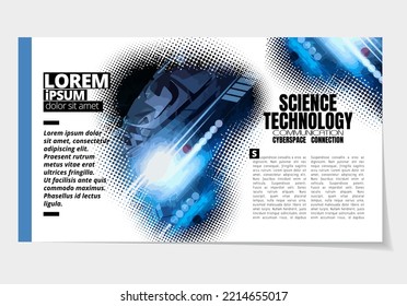 Diseño elegante para presentación de negocios con tecnología y antecedentes científicos, ilusión vectorial