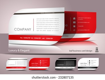 Elegant leaf business card design 