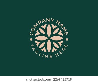 Elegante Logotipo de flor de hoja Símbolo de concepto símbolo símbolo de icono Diseño de elemento. Ecología, Cosméticos, Spa, Salón de belleza, Boutique, Productos Naturales, Logotipo Hotel. Plantilla de ilustración de vector