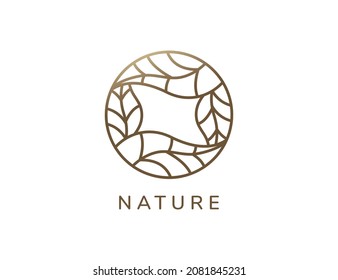 Elegantes Leaf-Blume-Logo Symbol Vectordesign-Vorlage