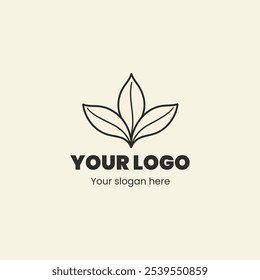 "Elegant Leaf Logo Design Symbolizing Growth and Sustainability"

