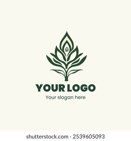 "Elegant Leaf Logo with Distinctive Features for Your Brand"

