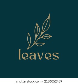 elegant leaf logo isolated on green background