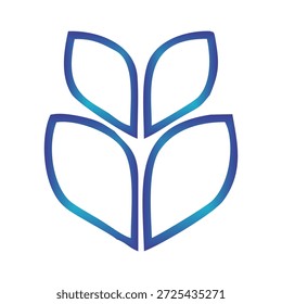 Logotipo de folha elegante representando o crescimento e a harmonia em um design moderno