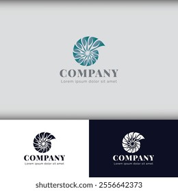 Elegant Leaf Nautical Logo: Blending Nature and Maritime Serenity