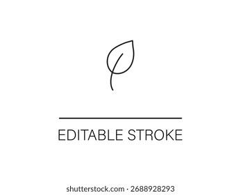 Elegante contorno de hojas con trazo editable para proyectos de diseño moderno que necesitan un toque de naturaleza y sensación orgánica en un estilo minimalista.