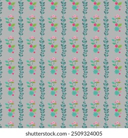 Elegant Leaf seamless pattern with tree branches leaves pattern in doodles style endless print