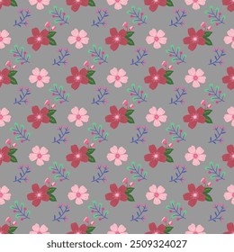 Elegant Leaf seamless pattern with tree branches leaves pattern in doodles style endless print