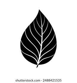 Elegant leaf silhouette vector for minimalist decor and botanical art. Perfect for digital design.