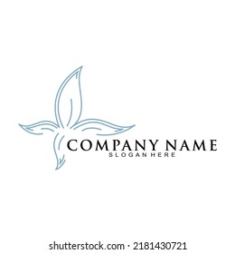 Elegant leaf symbol vector logo